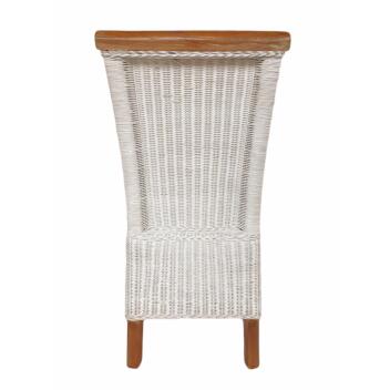 Esszimmer Stuhl Rattanstuhl Essstisch Stuhl weiß Perth Rattan natur Korbstuhl