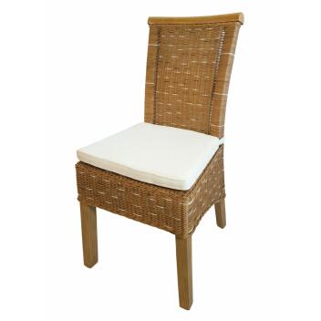 Esszimmer Stuhl Rattanstuhl Esstisch Stuhl Perth braun Korbstuhl Naturrathan