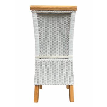 Esszimmer Stühle Set Rattanstühle Perth 4 Stück weiß Korbstühle nachhaltig