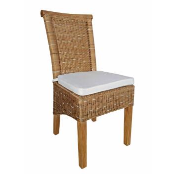 Esszimmer Stühle Set 6 Stück Rattanstühle Esstisch Stühle Perth braun Korbstühle