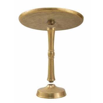 Beistelltisch Metall rund Dekotisch Adlon mit Design Mittelfuß Aluminium gold