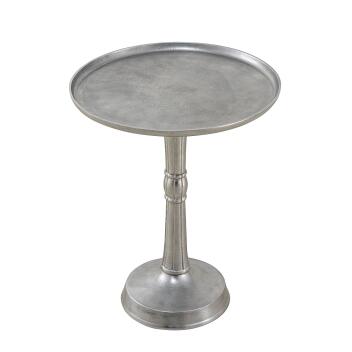 Beistelltisch Metall rund Dekotisch Adlon mit Design Mittelfuß Aluminium silber