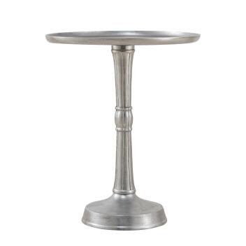 Beistelltisch Metall rund Dekotisch Adlon mit Design Mittelfuß Aluminium silber