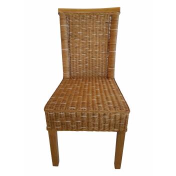Esszimmer Stühle Set Rattanstühle Perth 4 Stück braun Korbstühle nachhaltig