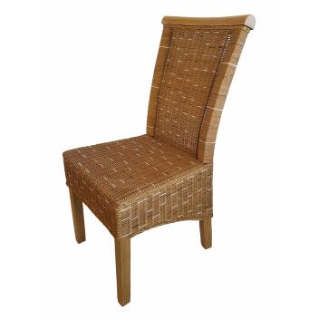 Esszimmer Stühle Set Rattanstühle Perth 4 Stück braun Korbstühle nachhaltig