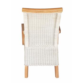 Esszimmer Stühle Set mit Armlehnen 4 Stück Rattanstühle weiß nachhaltig