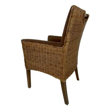 Esszimmer Stühle Set 4 Stück Rattan Bilbao Polstersessel prairie brown