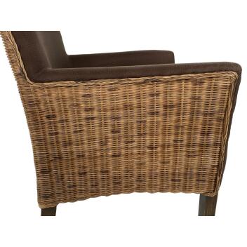 Esszimmer Stühle Set 4 Stück Rattan Bilbao Polstersessel prairie brown