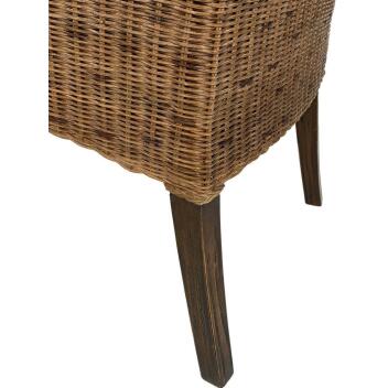 Esszimmer Stühle Set 6 Stück Rattan Bilbao Polstersessel prairie brown