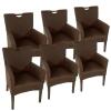 Esszimmer Stühle Set 6 Stück Rattan Bilbao Polstersessel prairie brown