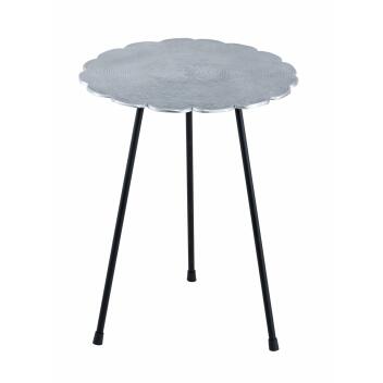 Beistelltisch Set 4-teilig Metall Dekotisch ø 35 cm rund Aluminium Silber
