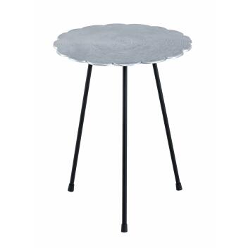 Beistelltisch Set Metall Dekotisch ø 35 cm Aluminium mit Struktur Silber