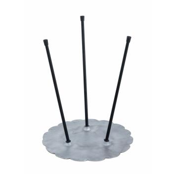 Beistelltisch Set Metall Dekotisch ø 35 cm Aluminium mit Struktur Silber