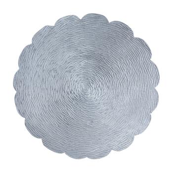 Beistelltisch Set Metall Dekotisch ø 35 cm Aluminium mit Struktur Silber