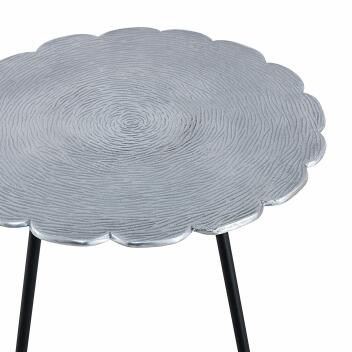 Beistelltisch Set Metall Dekotisch ø 35 cm Aluminium mit Struktur Silber