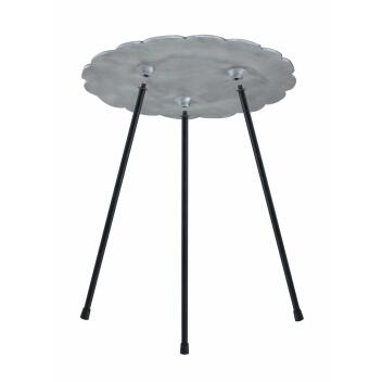 Beistelltisch Set Metall Dekotisch ø 35 cm Aluminium mit Struktur Silber