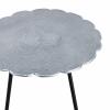 Beistelltisch Set Metall Dekotisch ø 35 cm Aluminium mit Struktur Silber