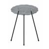 Beistelltisch Set Metall Dekotisch ø 35 cm Aluminium mit Struktur Silber