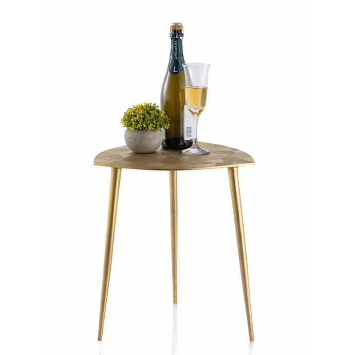 Beistelltisch Metall Dekotisch Alster 40cm dreieckig Aluminium gold