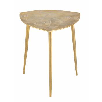 Beistelltisch Metall 4er Set Dekotisch 40cm dreieckig Aluminium gold