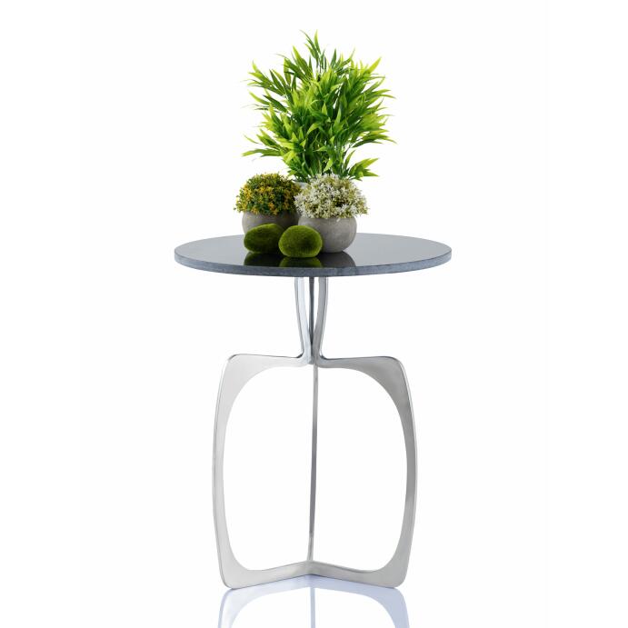 Beistelltisch Metall rund ø 45 cm Dekotisch Marmor Sohoo silber