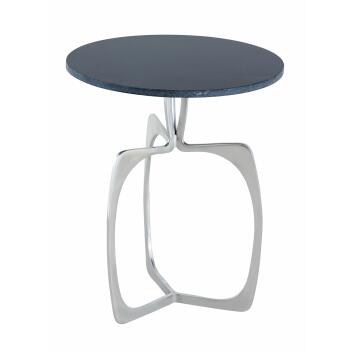 Beistelltisch Metall rund ø 45 cm Dekotisch Marmor Sohoo silber