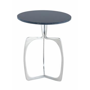 Beistelltisch Metall rund ø 45 cm Dekotisch Marmor Sohoo silber