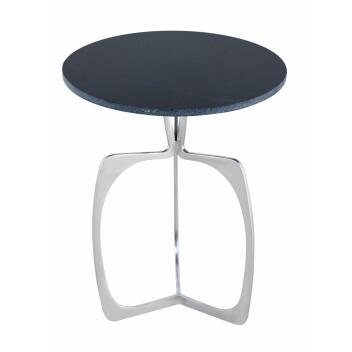 Beistelltisch Metall rund ø 45 cm Dekotisch Marmor Sohoo silber
