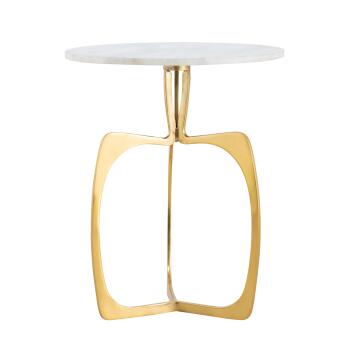 Beistelltisch Metall rund ø 45 cm Dekotisch Marmor Sohoo gold