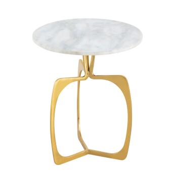 Beistelltisch Metall rund ø 45 cm Dekotisch Marmor Sohoo gold