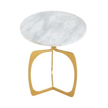 Beistelltisch Metall rund ø 45 cm Dekotisch Marmor Sohoo gold