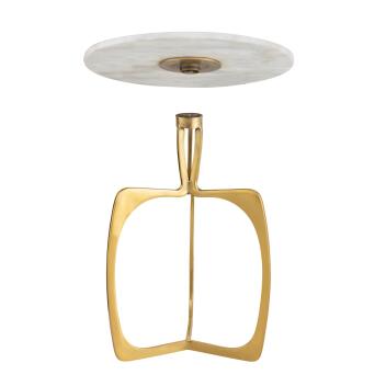 Beistelltisch Metall rund ø 45 cm Dekotisch Marmor Sohoo gold