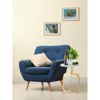 Beistelltisch Metall rund ø 45 cm Dekotisch Marmor Sohoo gold