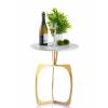Beistelltisch Metall rund ø 45 cm Dekotisch Marmor Sohoo gold