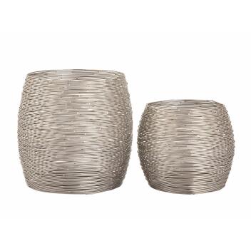 Teelichthalter Set 2-teilig Windlichter Kerzenständer Paris silber Kerzenhalter
