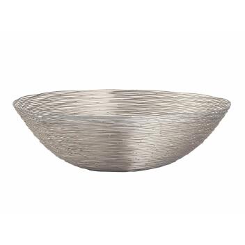 Obstschale Drahtstruktur Brotkorb Obstkorb Metall rund silber Ø 40 cm