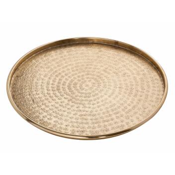 Dekotablett ø 40 cm rund silber o. gold Serviertablett Metall