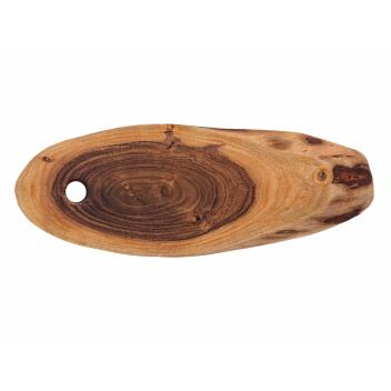 Servierbrett Baumscheibe Schneidebrett Serviertablett Akazie massiv 60 x 30 cm