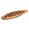 Servierbrett Baumscheibe Schneidebrett Serviertablett Akazie massiv 60 x 30 cm