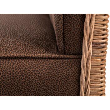 Rattanstuhl 2er set Polsterstuhl Antonio Polster Wildlederoptik prairie braun