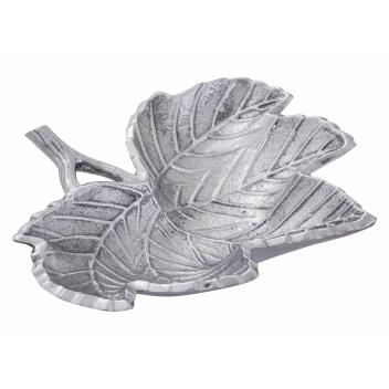 Dekoschale Schale Aluminium Leaf gold o. silber Blattschale
