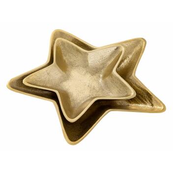 Dekoschalen 2er Set Starlight gold o. silber Weihnachtsdeko Aluminium Stern