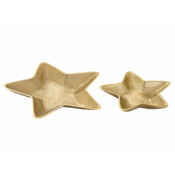 Dekoschalen 2er Set Starlight gold o. silber Weihnachtsdeko Aluminium Stern