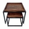 Couchtisch 2er Set quadratisch Satztisch Seattle Metall Gestell bassano