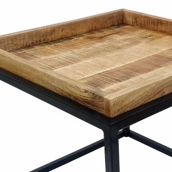 Couchtisch 2er Set quadratisch Satztisch Seattle Metall Gestell bassano