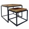 Couchtisch 2er Set quadratisch Satztisch Seattle Metall Gestell bassano