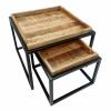Couchtisch 2er Set quadratisch Satztisch Seattle Metall Gestell bassano