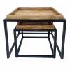 Couchtisch 2er Set quadratisch Satztisch Seattle Metall Gestell bassano