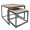 Couchtisch 2er Set quadratisch Satztisch Seattle Metall Gestell white