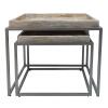 Couchtisch 2er Set quadratisch Satztisch Seattle Metall Gestell white